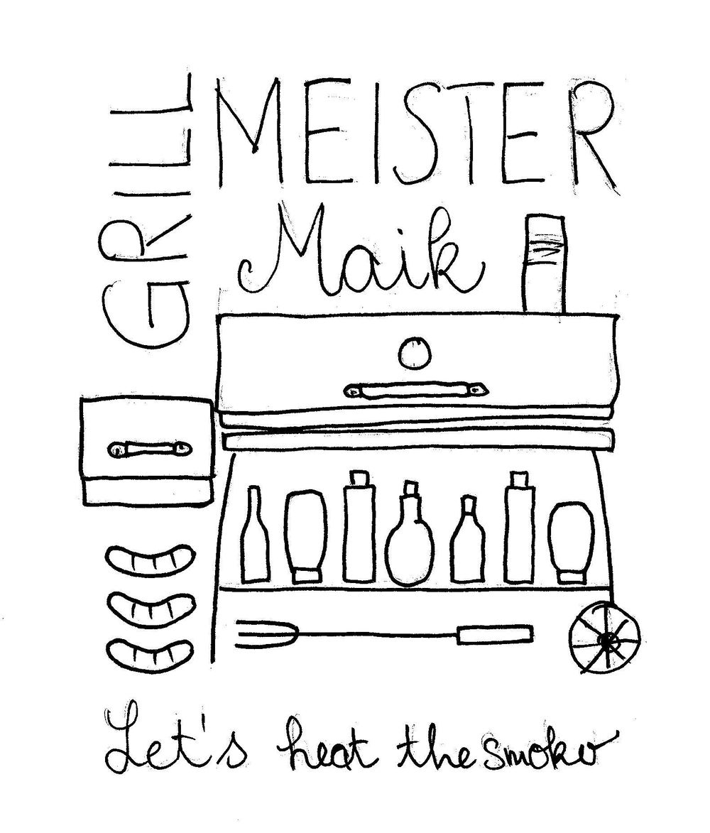Illustration for a BBQ chef apron - image 1 - student project