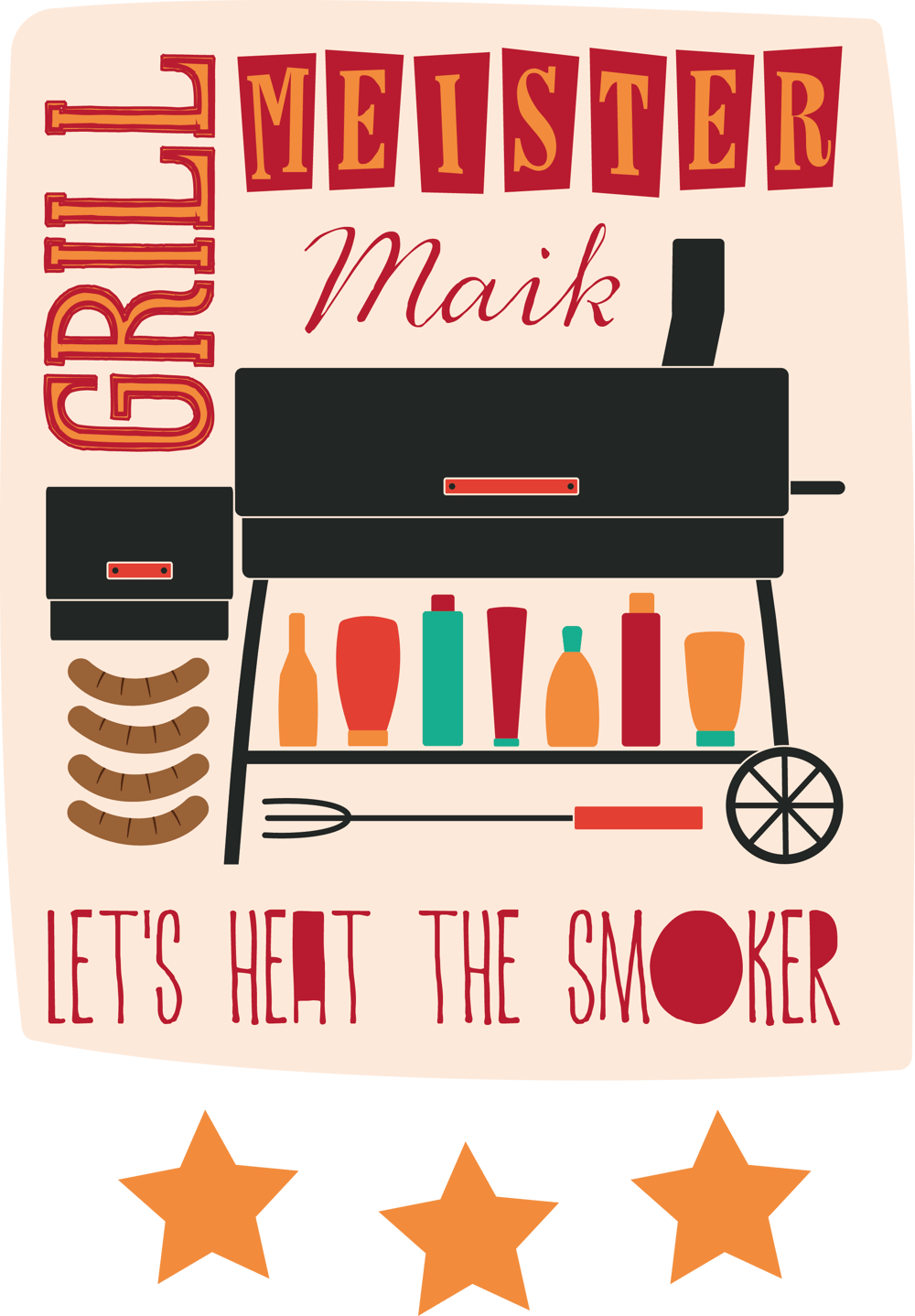 Illustration for a BBQ chef apron - image 3 - student project