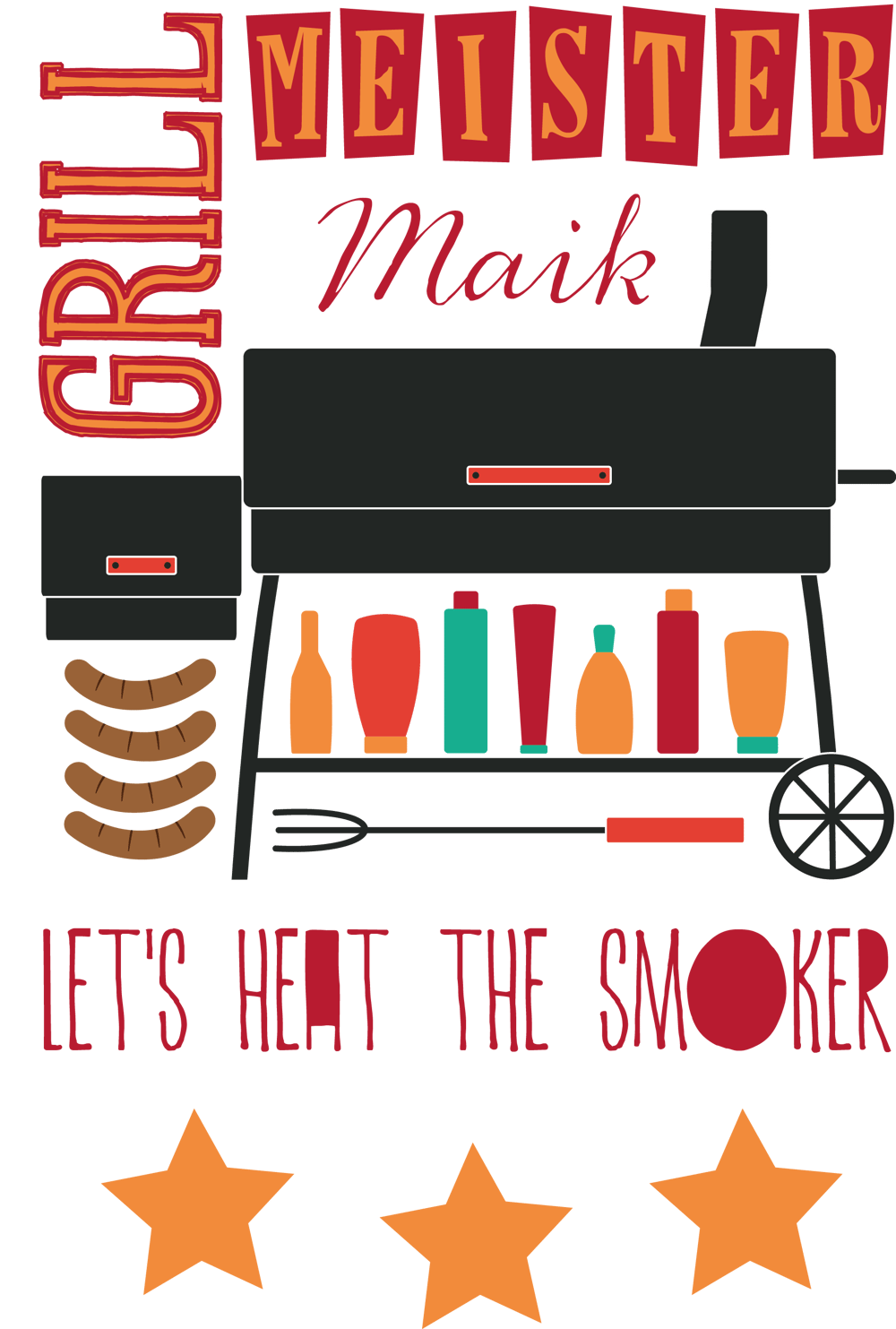 Illustration for a BBQ chef apron - image 2 - student project