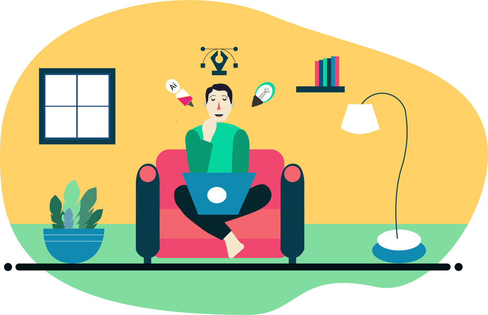 Flat Character Graphic Designer - image 1 - student project