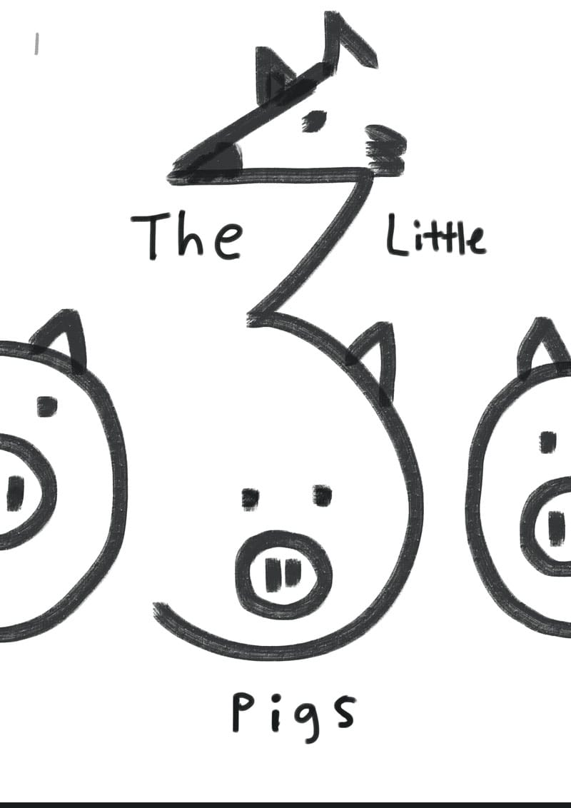 Children's book illustration | 3 Little Pigs | Kevin Foster - image 1 - student project