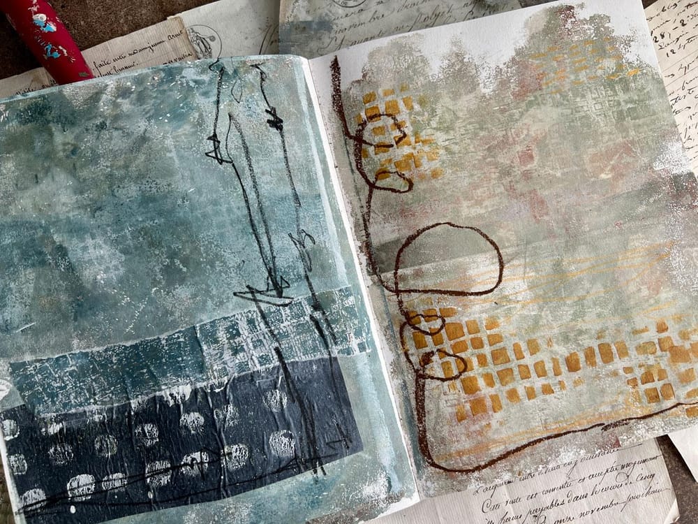 Modern Gelli Plate Printing: Sketchbook and Mixed Media Abstract Art - image 1 - student project