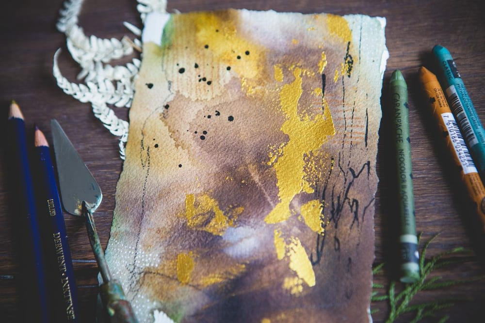 Mixed Media Abstracts - Experiment With Water Soluble Supplies - Crayons, Pencil - image 2 - student project