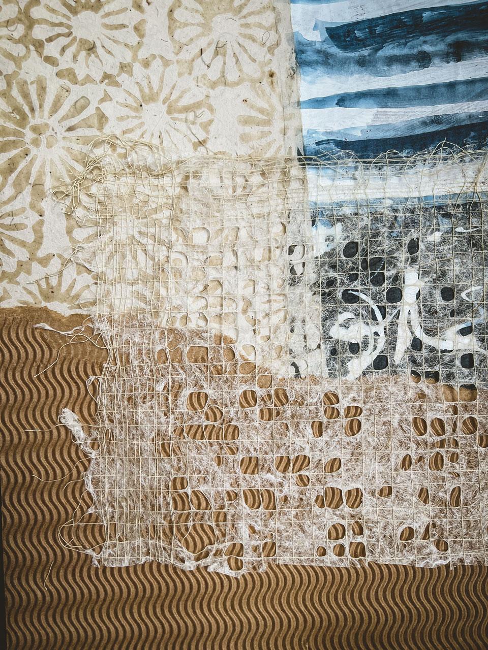 Large Contemporary Abstract Collage - Painting Papers, Planning Out Composition, - image 2 - student project