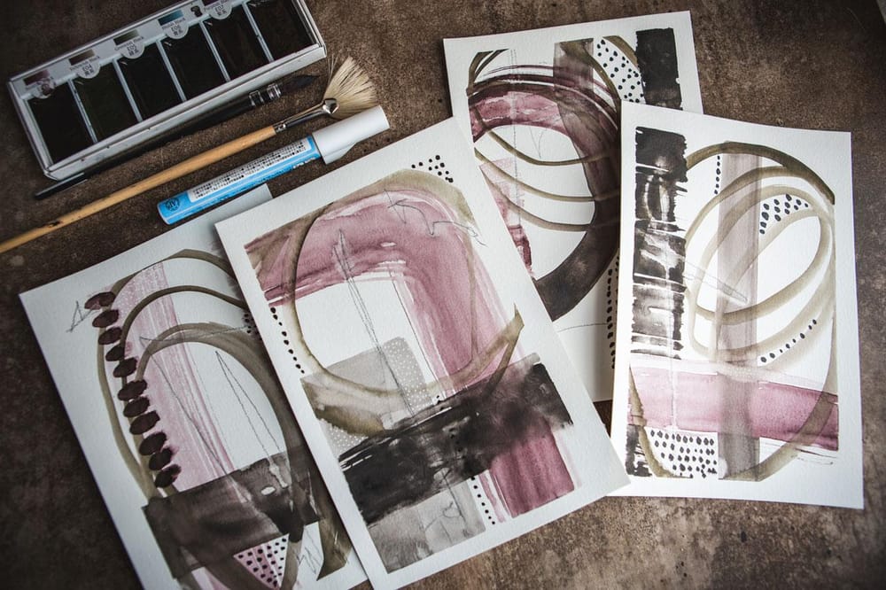 Intuitive Painting: Creating Abstracts with E-Sumi Ink Watercolors - image 1 - student project
