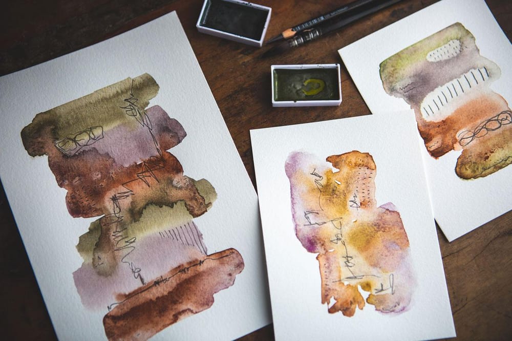 Simplicity - Elegant Graphite Watercolor Abstracts And Botanicals - image 1 - student project