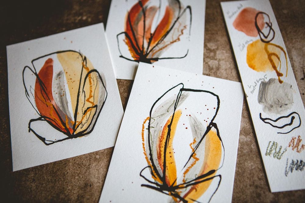 Floral Abstracts - Learn To Create Beautiful, Simple, Elegant Abstracts With A V - image 2 - student project
