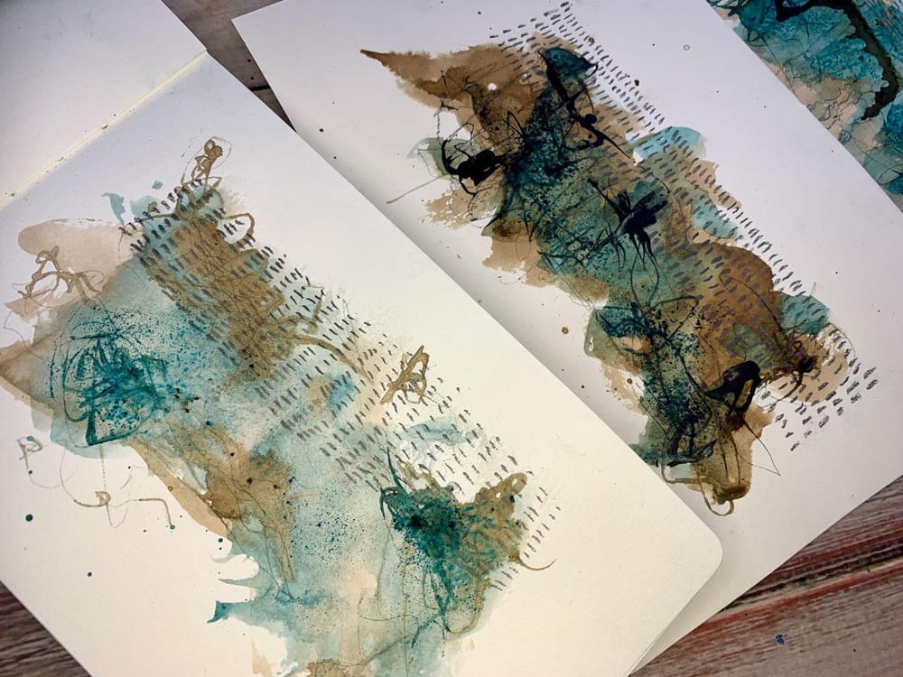 Watercolor and walnut ink abstracts: Exploring with walnut ink in your art - image 1 - student project