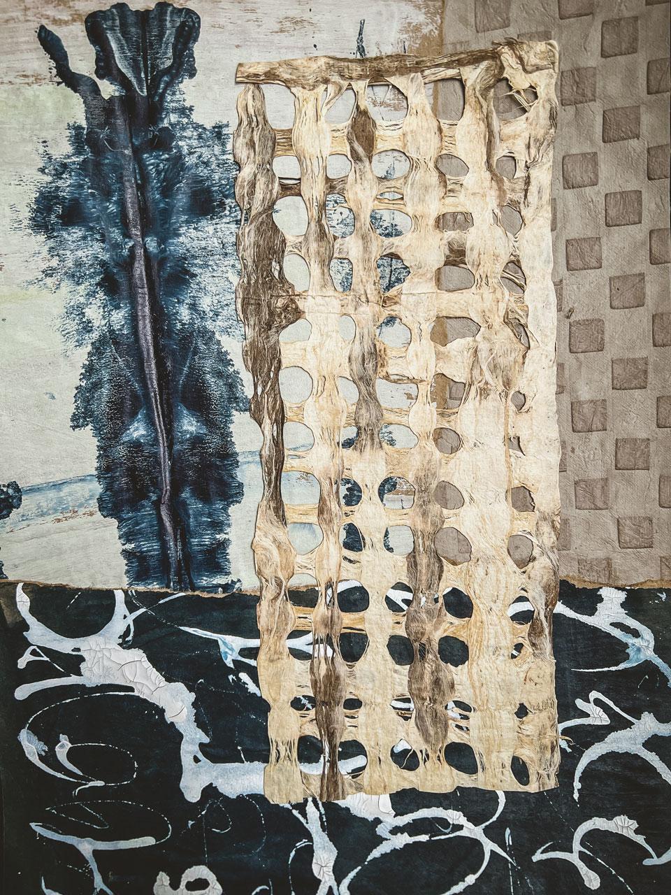 Large Contemporary Abstract Collage - Painting Papers, Planning Out Composition, - image 3 - student project