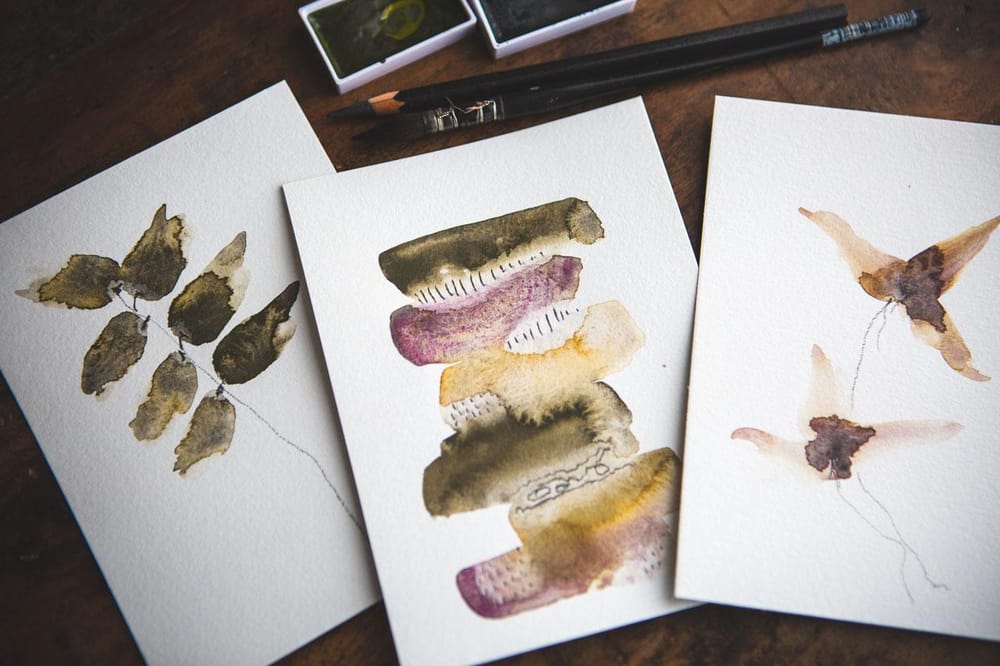 Simplicity - Elegant Graphite Watercolor Abstracts And Botanicals - image 2 - student project
