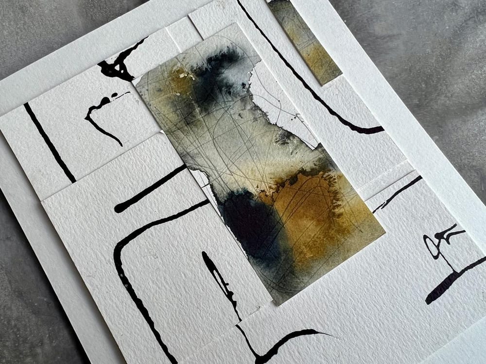 Junk Art Collage Abstracts - Creating New Art from Old Art You Don't Love - image 2 - student project