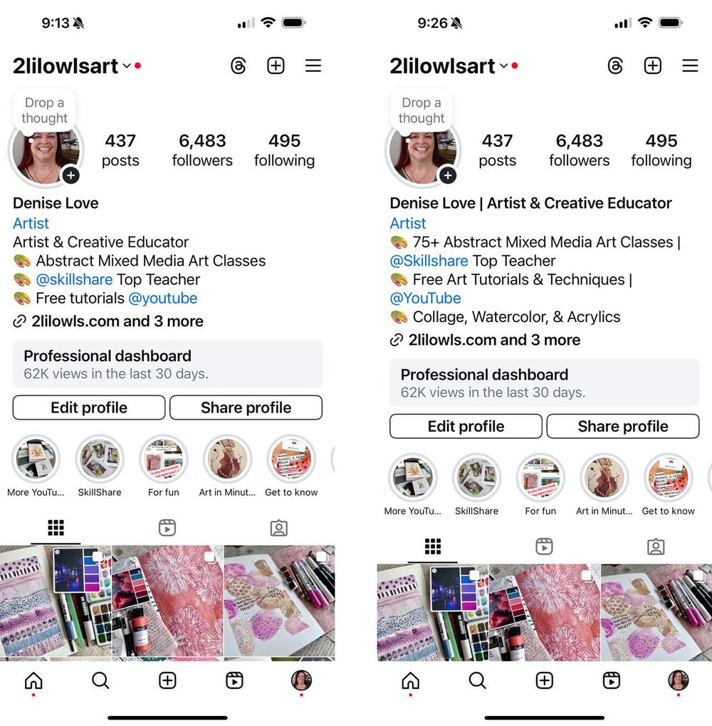 Instagram profile refresh - image 1 - student project