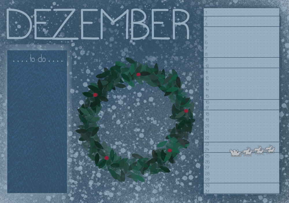 December monthly spread - image 1 - student project