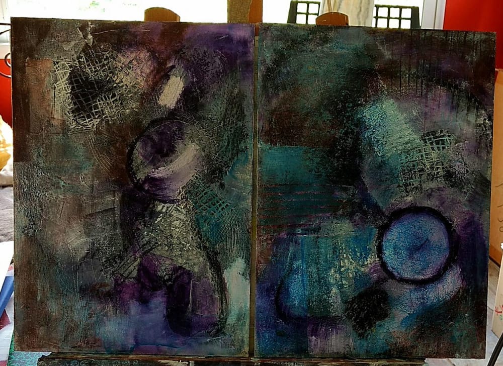 My test in progress with cold wax and my own tools :) - image 1 - student project