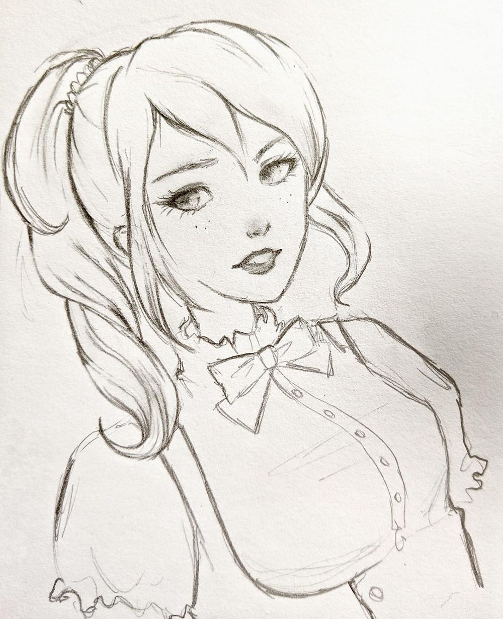 Pencil female drawings - image 3 - student project