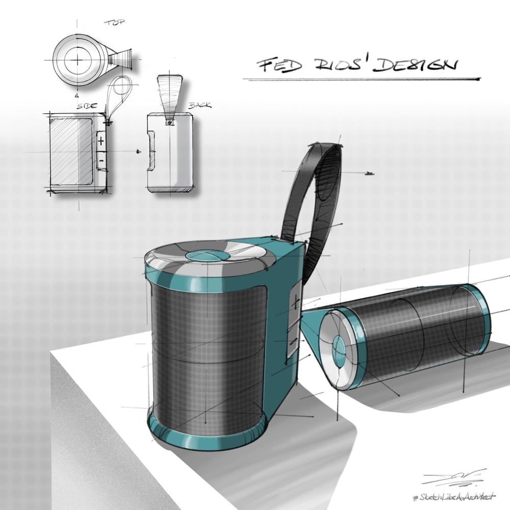 Speaker - ID Sketch in ProCreate - image 1 - student project