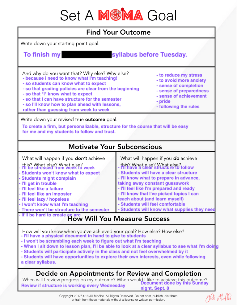 MOMA Goal #1 - Structuring my Teaching - image 1 - student project