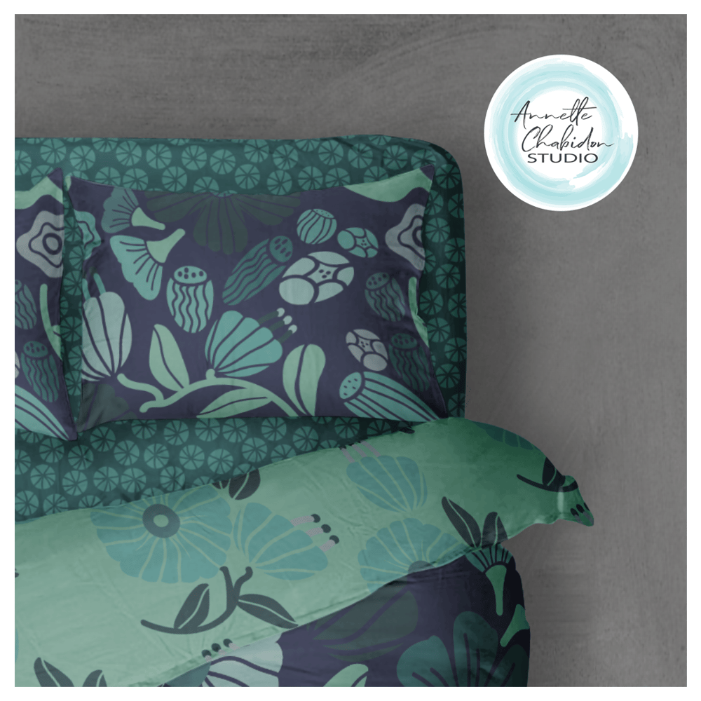 Negative Space-Flower Toss in Teal - image 2 - student project