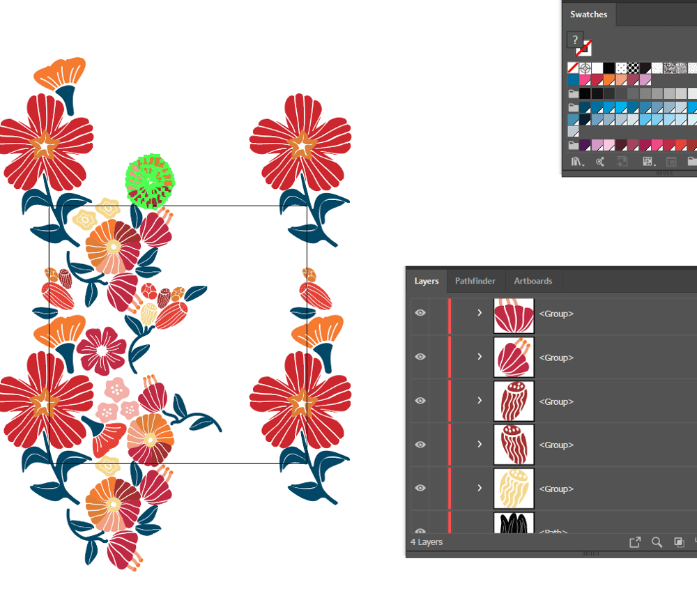 Negative Space-Flower Toss in Teal - image 4 - student project