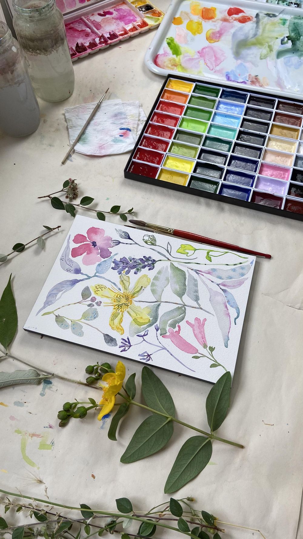 Stylized Watercolour Flowers - image 1 - student project