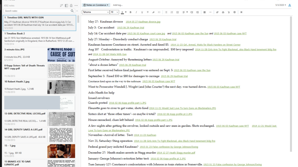 Evernote Timeline: Girl Waits with Gun - image 1 - student project