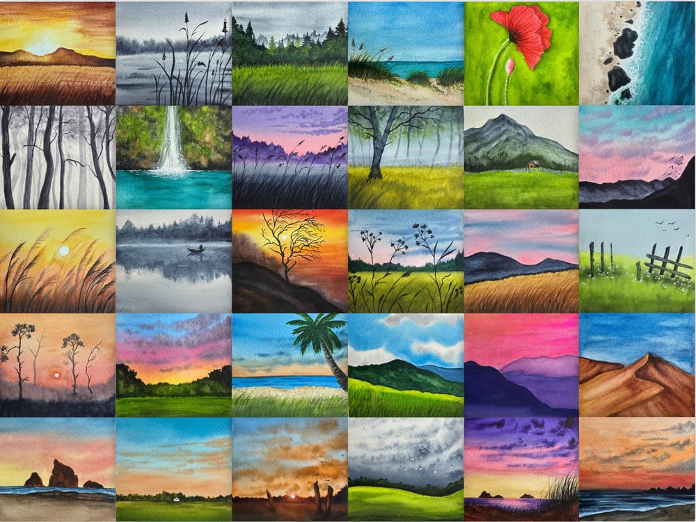 30 Days of Mini Watercolor Landscapes - image 1 - student project