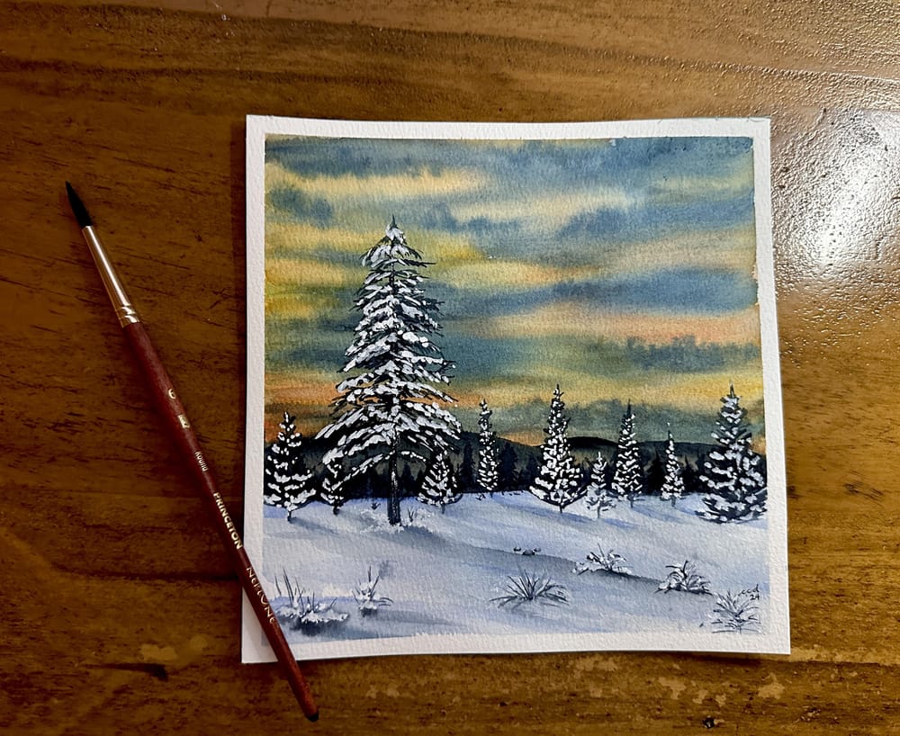 Watercolor Winter Wonderland - image 3 - student project