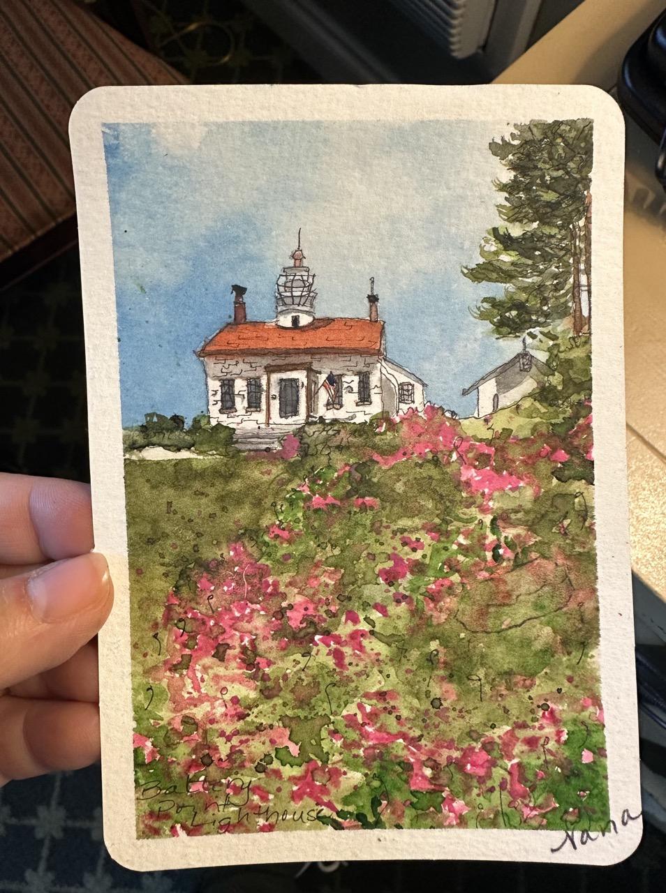 Plein Air for Fun: Battery Point Lighthouse - image 1 - student project