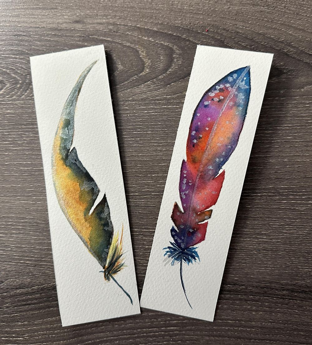 Watercolour Feathers - image 3 - student project