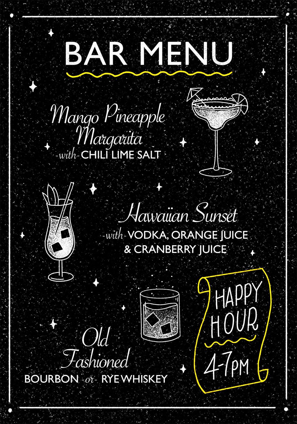 My Chalkboard Cocktail Menu - image 2 - student project