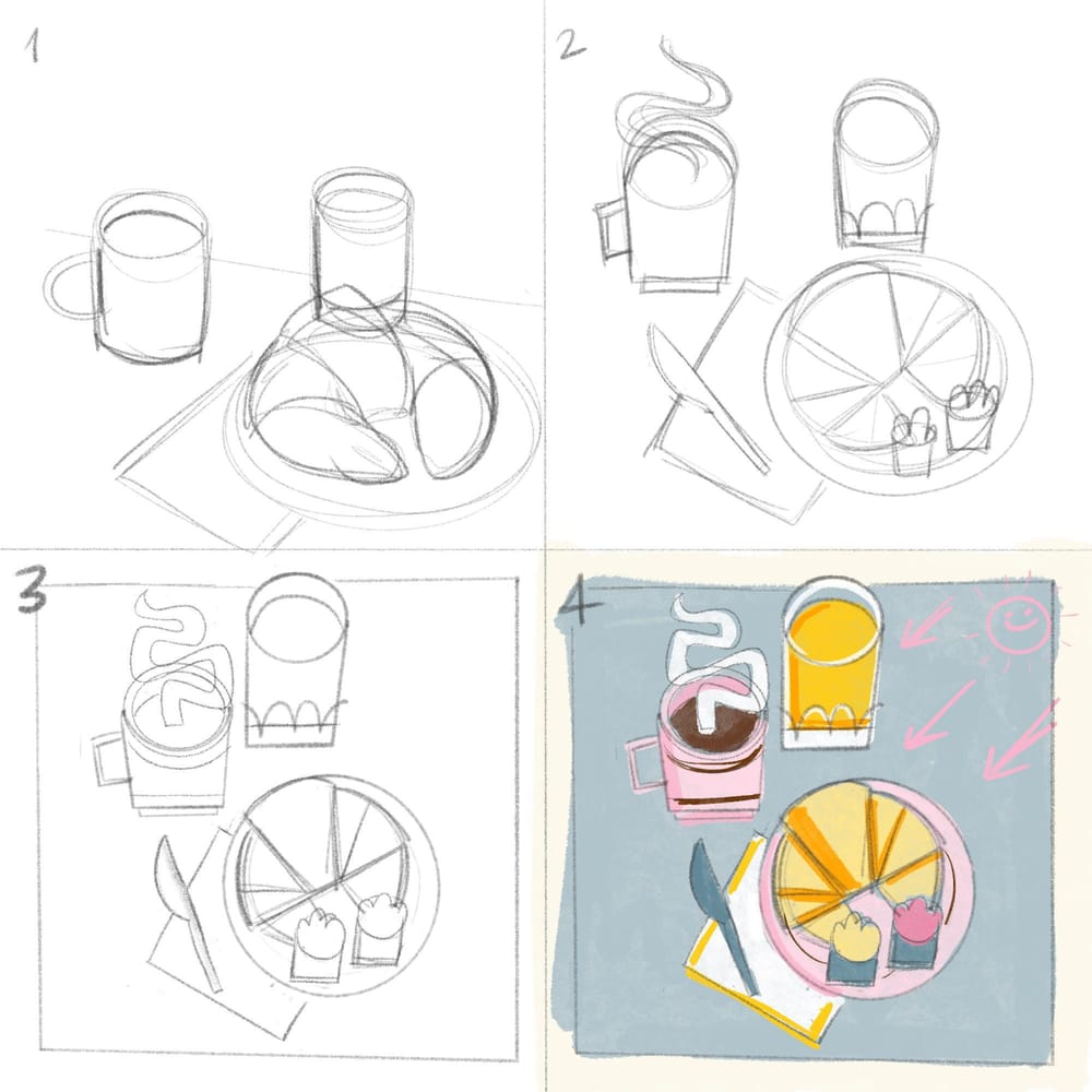 My Breakfast Still Life Illustration - image 2 - student project