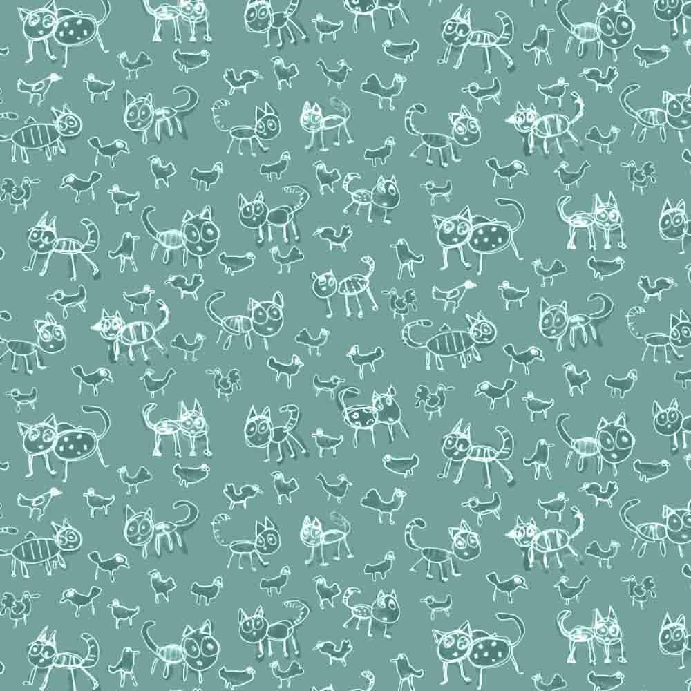 Kitties and Birdies Half Drop - image 1 - student project