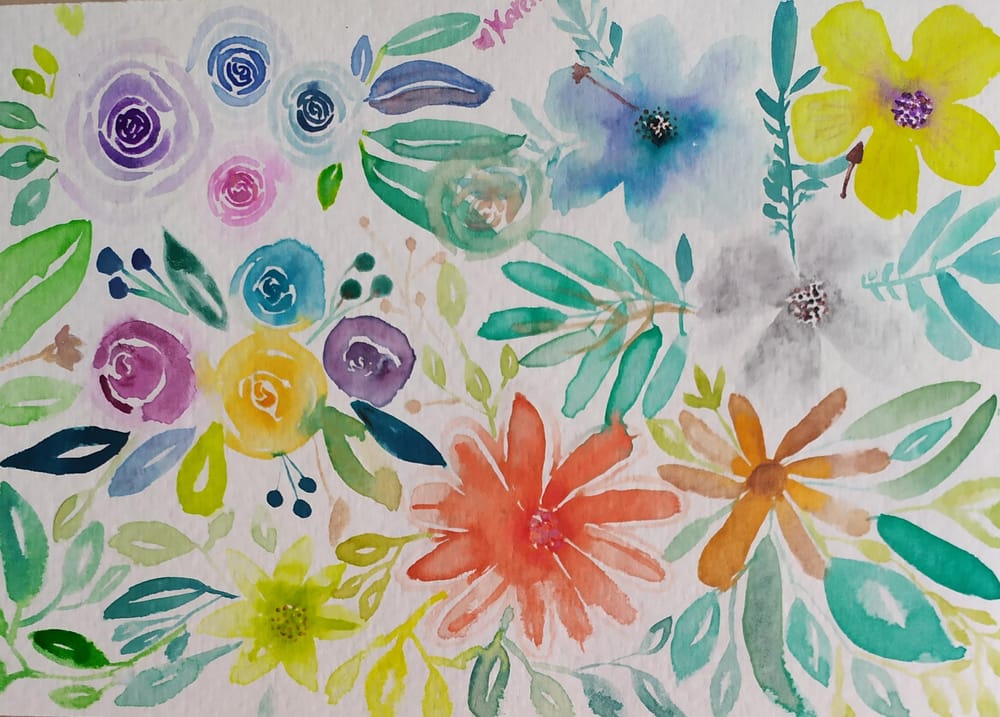 Flores con acuarela - image 1 - student project