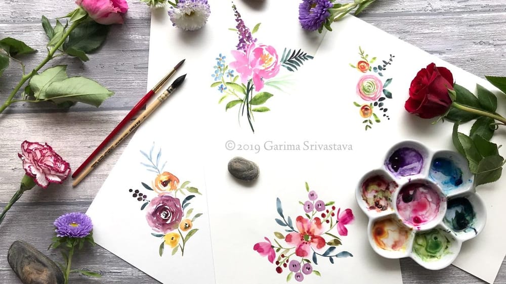 Watercolor Loose Florals: Class Project Sample - image 2 - student project