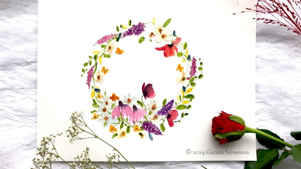 Watercolor Wildflowers: 2 Fun Projects - image 1 - student project