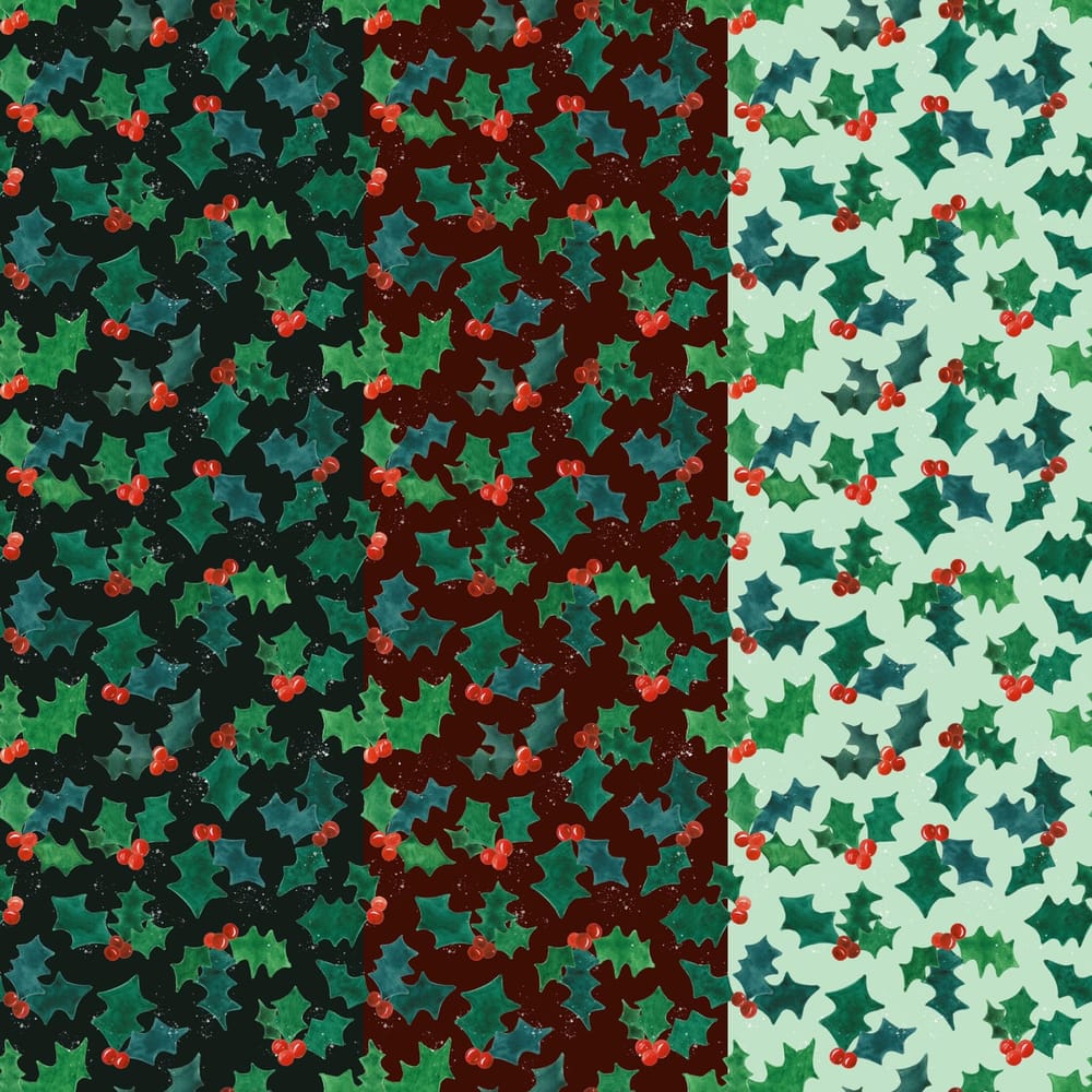 Holly Jolly Watercolor Pattern - image 4 - student project