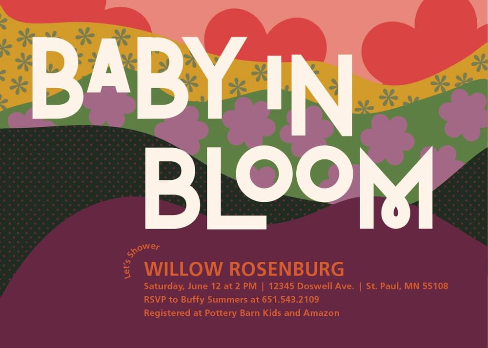 Trendy Pattern Baby Shower Invites for Minted Design Challenge - image 4 - student project