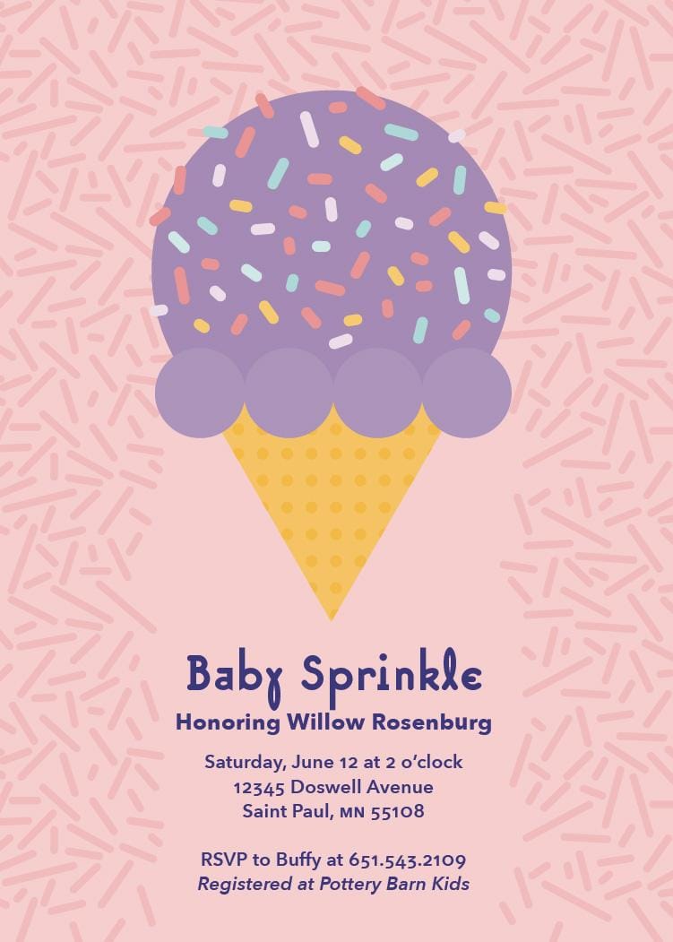 Trendy Pattern Baby Shower Invites for Minted Design Challenge - image 3 - student project