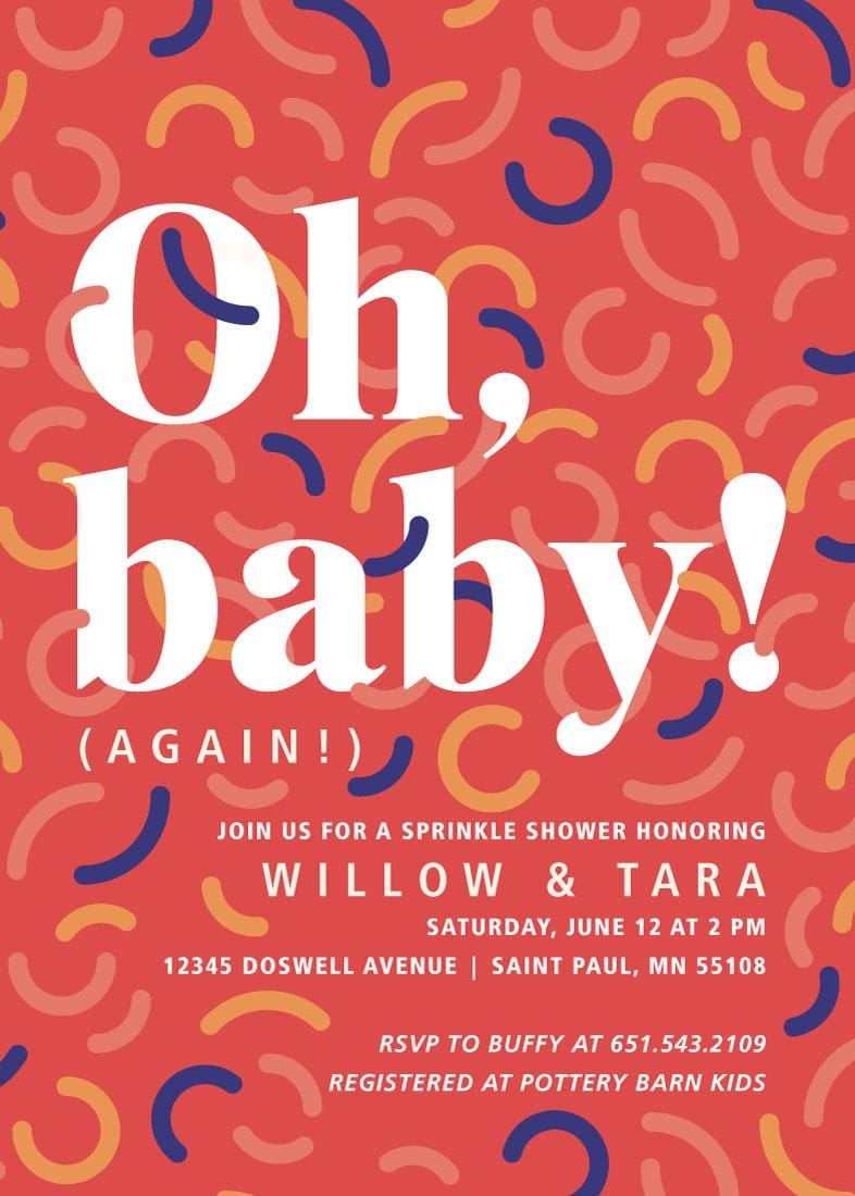 Trendy Pattern Baby Shower Invites for Minted Design Challenge - image 1 - student project