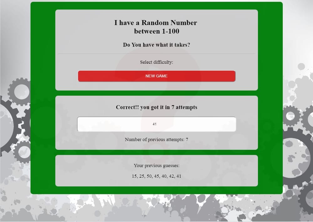 Guess the Number Game - image 2 - student project