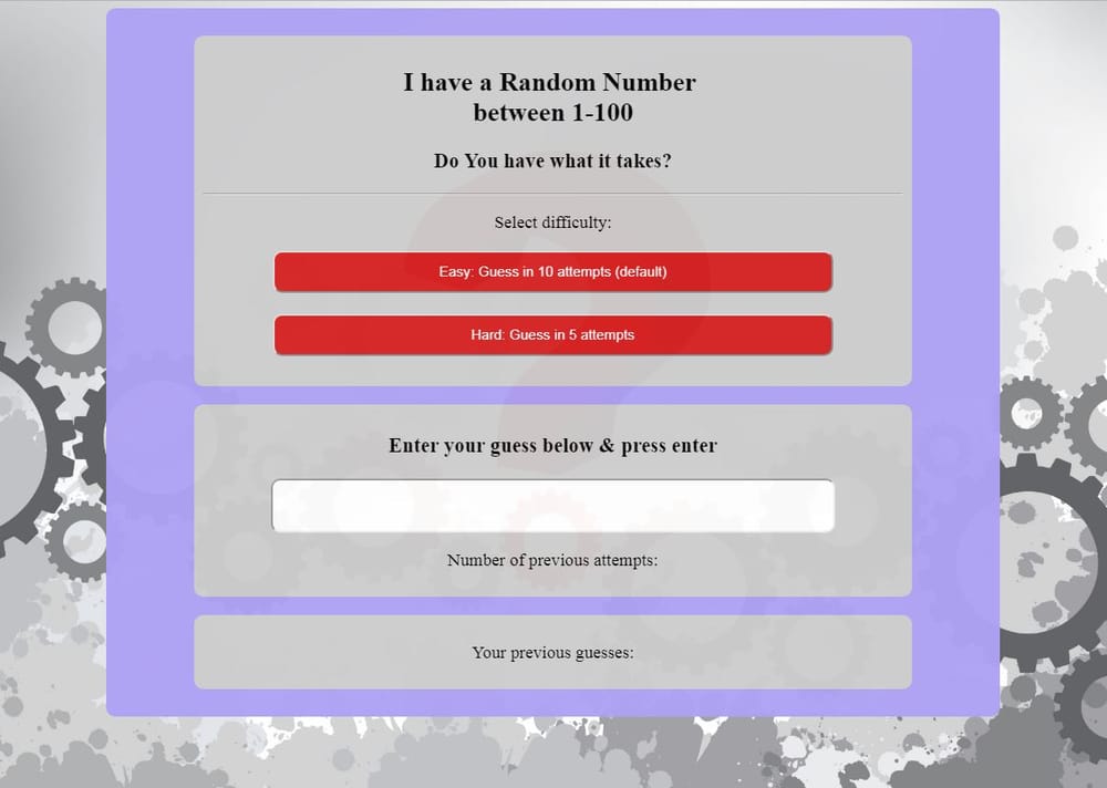 Guess the Number Game - image 1 - student project