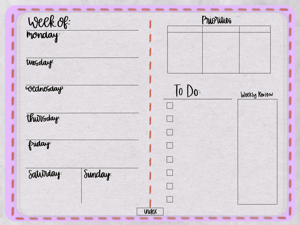 Bullet Journal Weekly Page - image 1 - student project