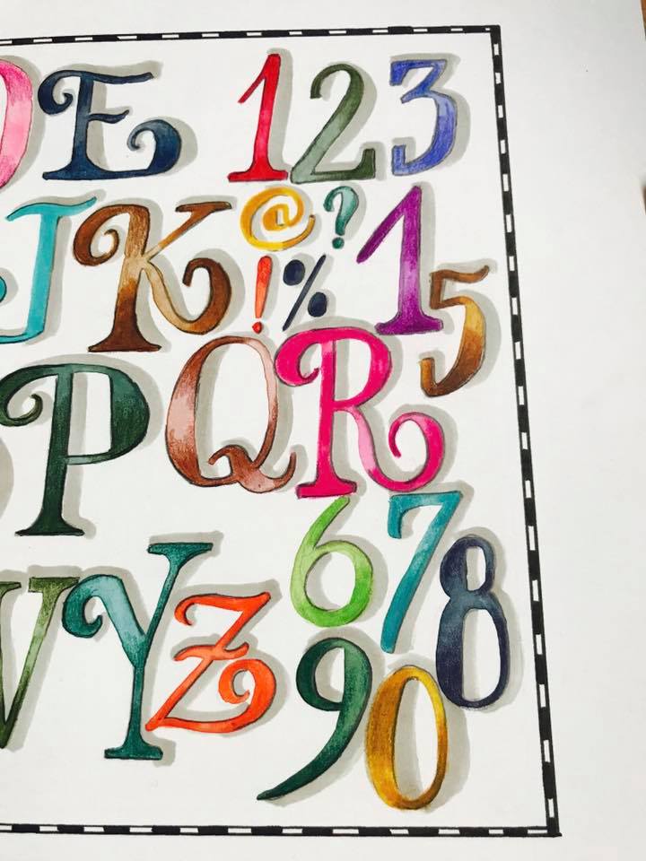 Lettering em aquarela: Serifs, Amarilys Henderson