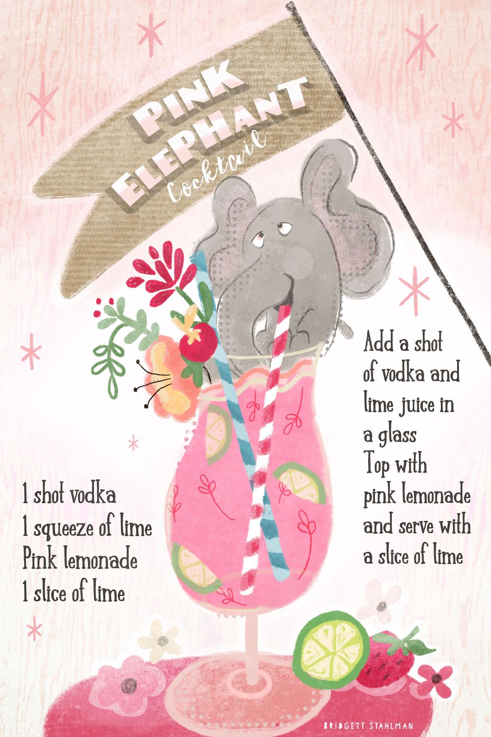 Pink Elephant Cocktail Recipe - image 1 - student project