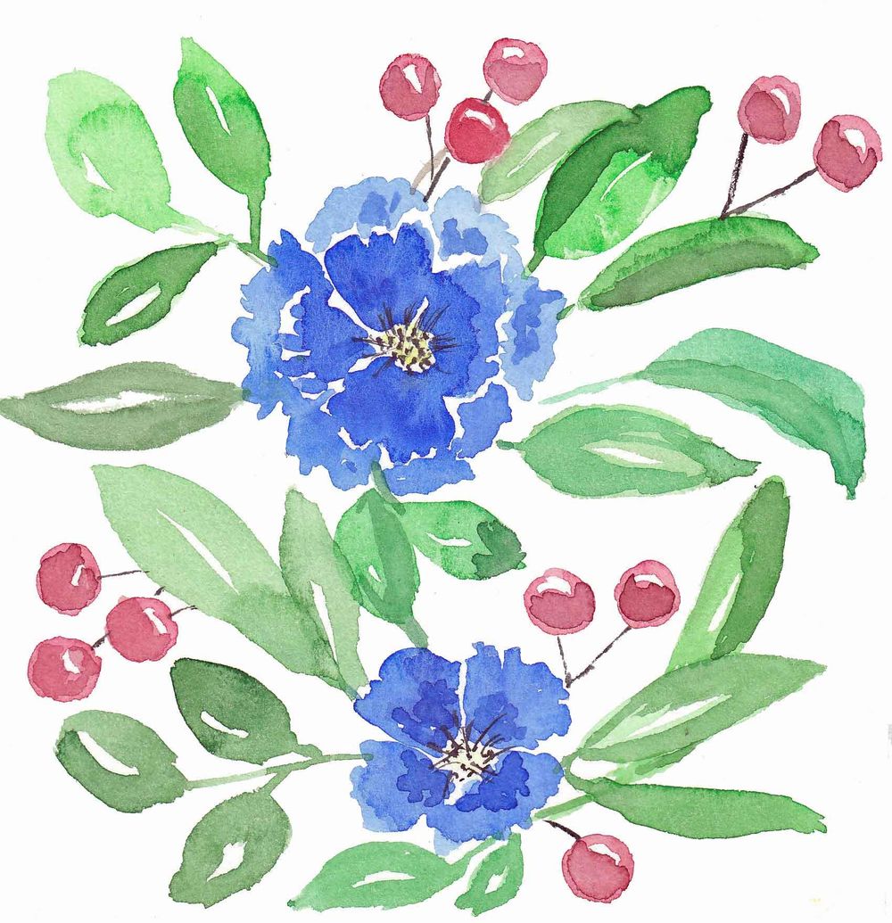 loose blue flowers - image 1 - student project