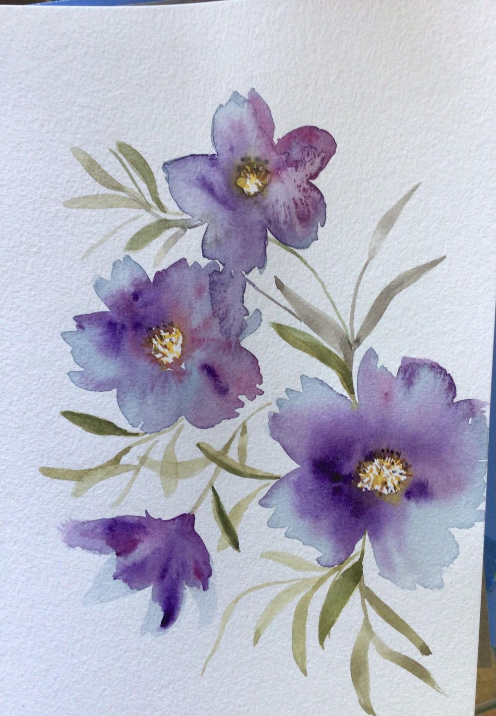 Loose watercolor Flowers - image 3 - student project