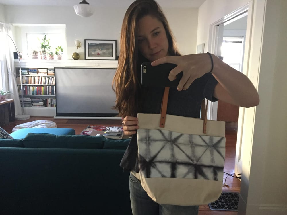 Leather and Canvas Tote Bag - image 3 - student project