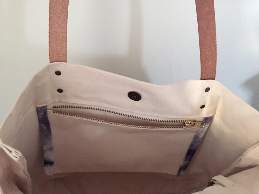 Leather and Canvas Tote Bag - image 2 - student project