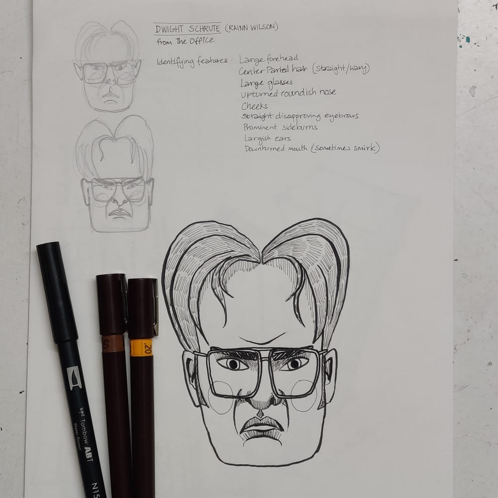 Dwight Schrute caricature - image 1 - student project