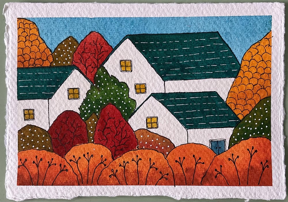 Watercolour Postcard on Khadi Paper - image 1 - student project